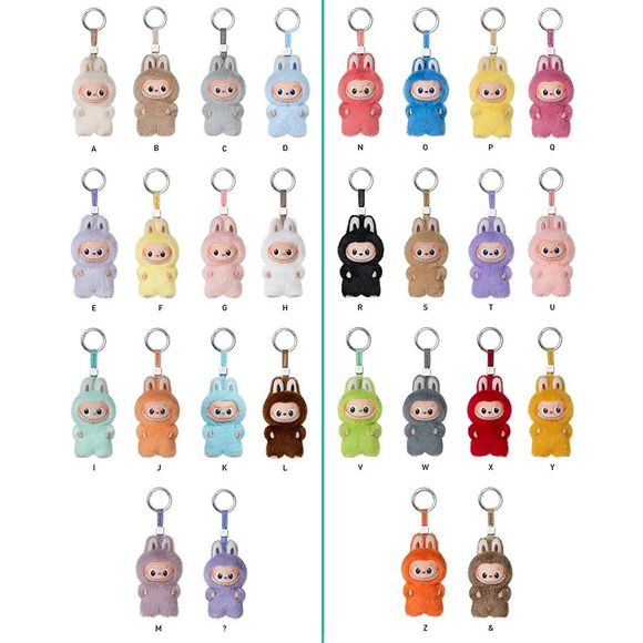 POP MART Labubu V4 The Monsters Pin For Love Alphabet Plush Pendant - Letter J