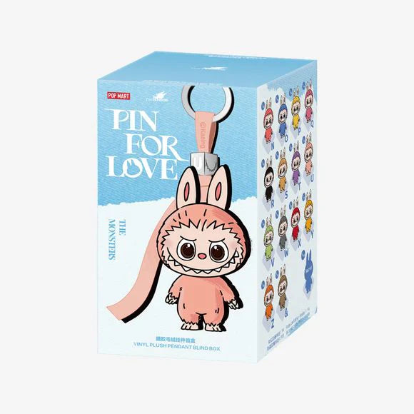 POP MART Labubu V4 The Monsters Pin For Love Alphabet Plush Pendant - Letter T